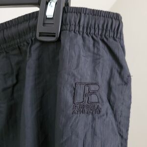 90s Vintage Russell Athletic Black Drawstring Track Ski Pants Joggers